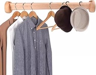 Closet Rod Oval Closet Rod Wooden 1ft - 5ft Long, Wall Mounted Wardrobe Organizer Hanging Bar for Do