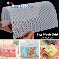 ARMARIO Mesh Canvas, White Black 33.5x26CM Bag Mesh Grid, Purse Making Supplies 7CT Plastic Bag Rug 