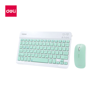 Deli ชุดคีย์บอร์ด + เมาส์ ใช้ได้กับโทรศัพท์มือถือ คีย์บอร์ดบลูทูธ แป้นพิมพ์ทัชแพด เชื่อมต่อบลูทูธ Bluetooth keyboard