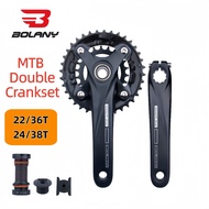 Bolany Bicycle Crankset Set, Crank Length 170mm, 104BCD, Mountain Bike Use, Double Crankset Crankset