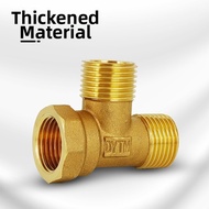 【9】Thick Brass Tee Fitting G1/2 G3/4 1 Inch Male Female Water Pipe