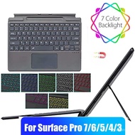 Bluetooth Keyboard For Microsoft Surface Pro 3 4 5 6 7 Go 2/3 Wireless Backlight Tablet Laptop Touchpad XTVT OJ6R