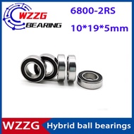 WZZG 1PC 6800 2RS hybrid ceramic ball bearing boutique bicycle special bearing 10*19*5mm high speed