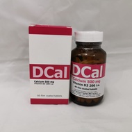 DCal Calcium 500mg Vitamin D3 200iu x60's