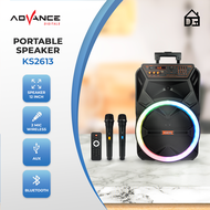 [SPEAKER RAFFI AHMAD] Advance KS2613 / KS-2613 Speaker Bluetooth Portable 12 Inch Free 2 Microphone 