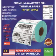 A6 Airway Bill Thermal Paper Premium Quality Shipping Label Sticker Shopee Shipping Water Proof  Sticker 350pcs