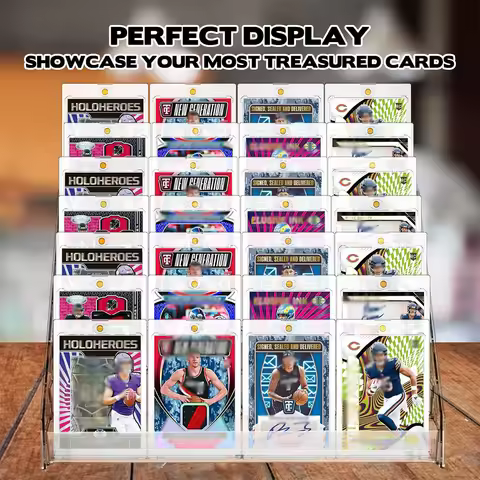 1pc acrylic tiered multi-layer card display stand for trading greeting card shop display shelf sport