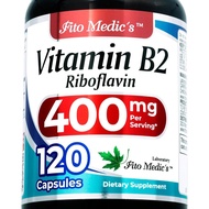 FITO MEDIC'S Lab | Vitamin b2 |120 Capsules | 400 mg | riboflavin 400mg | b2 Vitamin 400mg | b2 | ri