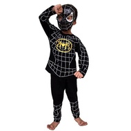 Baju Kostum SPIDERMAN HITAM Untuk Anak Laki Laki Lengan Panjang Umur 2-10 Tahun Bahan Katun Gratis T