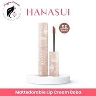 Lipstik Hanasui Mattedorable Lipcream Boba Edition - 02 Brown Sugar | Hanasui Lipstik Matte | Lipstik Hanasui Original Tahan Lama