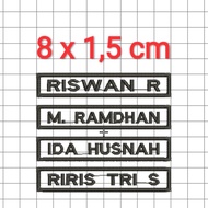 Computer embroidery patch, bet, custom name emblem student size PAUD TK SD MI SMP SMA SMK 8cm x 1.5c