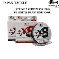 STRIKE 2 VERTEX 838 100% PE LINE X8 BRAID LINE (300M)