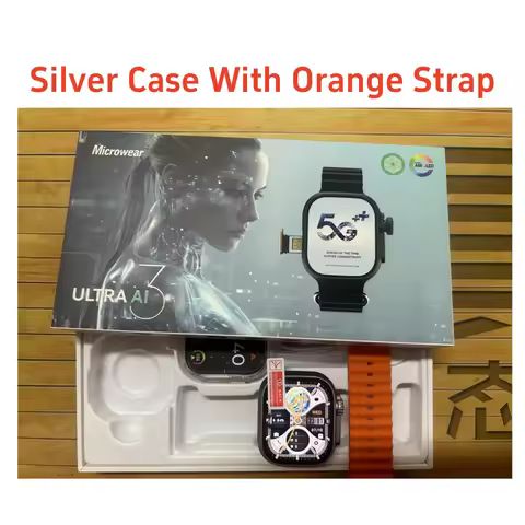 Microwear Ultra Ai3 Smart Watch S9 Ultra 180° Rotating Camera Google Play GPS WIFI Amoled HD Display