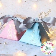 [10 pieces] Wedding Gift Box Door Gift Kahwin Goodies Box Baby Shower Paper Pyramid Box Packaging Box 结婚满月礼物礼盒