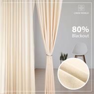 【 LANGSIR RAYA 𝟐𝟎𝟐𝟑 】Ready Made Curtain !!! Siap Jahit Langsir Warna CREAM Linen Cotton 80% Blackout Kain Tebal Curtain - (Free Hook/Free Ring) #Sliding Door #Window Panel #Pintu Bilik