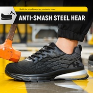 Ready Stock High-Elastic Fly-Knit Safety Shoes Steel Toe-Toe Anti-Smashing Anti-Puncture Safety Shoes Protective Shoes Steel Toe Shoes Kevlar Sole Work Shoes Electric Welder Protective Shoes Anti-