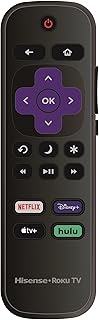 OEM Replacement Remote Control Compatible with All Hisense Roku TV Smart 4K Ultra HDTV 【Only Works with Hisense Roku TV, Not for Roku Stick and Roku Box】 (Netflix/Disney Plus/Apple TV+ / Hulu)