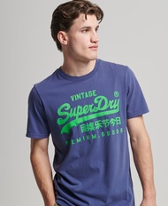 Superdry Vintage Logo Neon T-Shirt - Frontier Blue