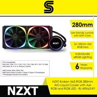 NZXT Kraken X63 RGB 280mm AIO Liquid Cooler with Aer RGB and RGB LED - RL-KRX63-R1