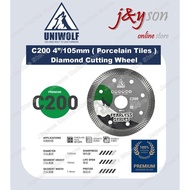 UNIWOLF Original C200 (Porcelain Tiles) 4"(105mm) Diamond Cutting Wheel (Pcs)