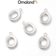 50pcs Non-Tarnish 201 Stainless Steel Alphabet Letter.O 12x8.3x0.6mm Hole: 1.4mm