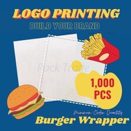 [ LOGO PRINTING ] Custom Burger Wrapping Paper / Burger Wrap/ Wax Grade Oil Wrapper/ Food Wrapper/Ke