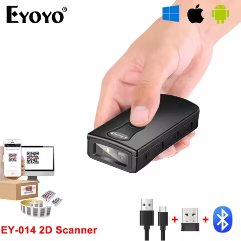 Eyoyo EY-014 Bluetooth Barcode Scanner Fast Scanning UPC/EAN/QR Code On Paper or Screen.Can Hide/Add