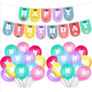 BTS birthday theme party decoration BTS birthday banner balloon birthday set