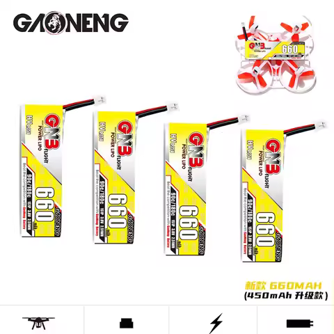 1-10PCS GNB 3.8V 650mAh 60C/120C 1S 4.35V HV Lipo battery PH2.0 Plug for Tinyhawk Snapper7 E010 M80S