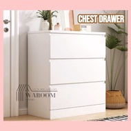 (READY STOCK) Chest Drawer|3 Layer Drawer Storage|3 Tingkat Laci Putih|IKEA|Rak Baju|Laci Kayu|TAHAN