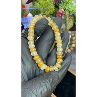Natural Golden Silk Jade Abacus bracelet