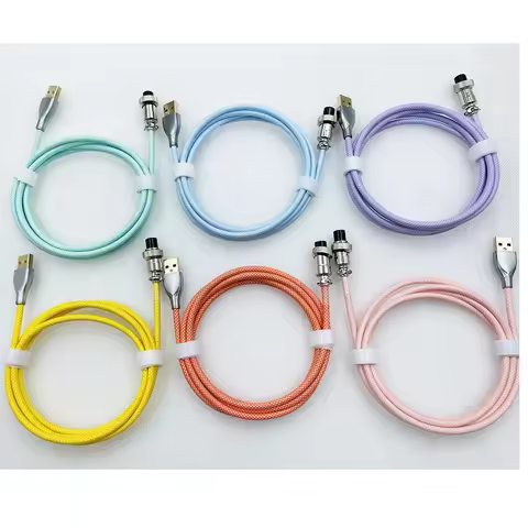 Keyboard Aviation Cable Coiled Cable Type C Keyboard Desktop Computer Aviation Usb Connector For Gam