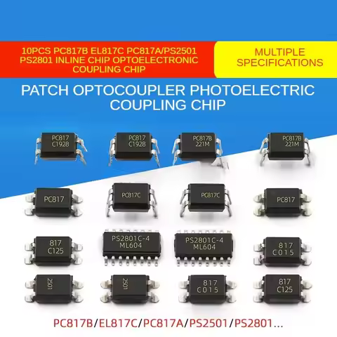 10pcs PC817B EL817C PC817A PS2501 PS2801 PC817C PC817 SOP-4 DIP-4 SOP-16 Transistor Output Optocoupl
