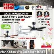 DEKA BABY CEILING FAN 42" (DX56BL) |  WHITE/DARK WALNUT/BLACK