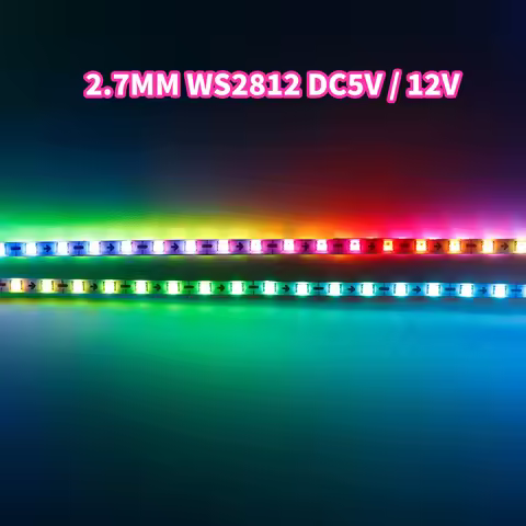 2.7mm WS2812B SMD 2020 RGBIC LED Strip Light 160Led/m Individually Addressable Ultra-Narrow Rope Tap