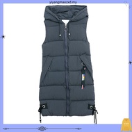 Hitchie -10Deg Women Sleeveless Padded Winter Down Jacket Woman Fleece Baju Sejuk Tebal Parka Korean