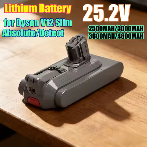 4800mAh 25.2V Lithium Battery Replacement for Dyson V12 Slim Absolute/Detect - High Capacity Li-ion 