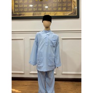 BAJU KAFA SEPASANG BAJU KAFA BIRU MUDA BAJU KAFA KEDAH BAJU KAFA KOSHIBO BAJU KAFA PINGGANG GETAH BAJU MELAYU BIRU MURAH