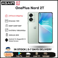 OnePlus Nord 2T 5G Global Version 12GB 256GB Dimensity 1300 6.43'' AMOLED 4500mAh 80W SUPERVOOC NFC