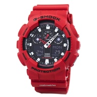 [CreationWatches] Casio G-Shock Analog-Digital Mens Red Resin Strap Watch GA-100B-4A