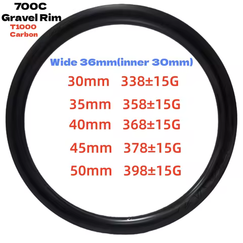 Carbonbeam 36mm wide 700C Gravel wheel T1000 tubeless Disc Brake carbon road rims 30mm 35mm 40mm 45m