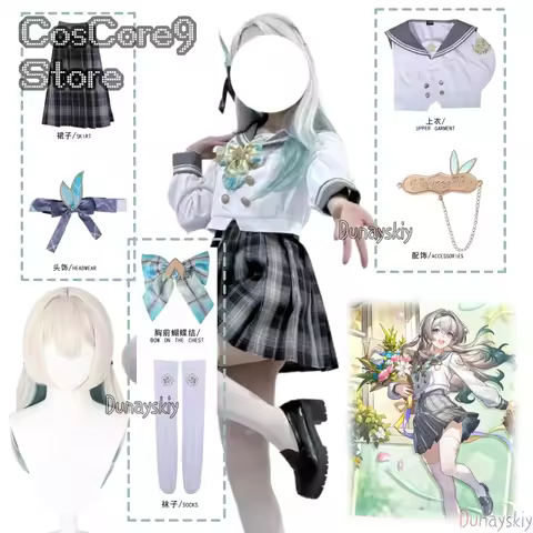 Firefly Cosplay Costume Game Honkai Star Rail Women Cute JK Uniform HSR Firefly Spring Missive Disfr