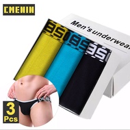 CMENIN BS 3Pcs Ins Style Cotton Sexy Underwear Man Jockstrap Underpants Low Waist Tanga Men's Thong Men Panties Under Wear BS3209