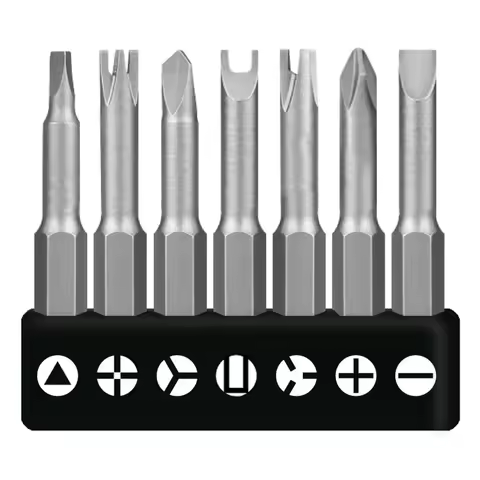 7 Pcs 50mm Screwdriver Bit Triangle(2.6) Y1 U2.6 Three Points Four Points PH2 SL Head 6.35mm Hex Sha