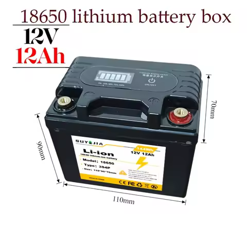 12V 12Ah Battery Box 18650 12V 3S4P Built-in 20A BMS Suitable for Agricultural Sprayers Motorcycle E