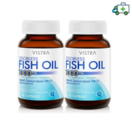 [แพ็คคู่] VISTRA Odorless Fish Oil 1000mg 45 แคปซูล. วิสทร้า โอเดอร์เลส ฟิชออยด์ [PPLF]