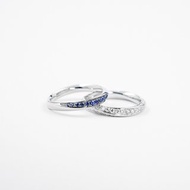 【莫比烏斯環】CJ Design 18K白金 鑽石/藍寶石 對戒 原創戒指