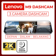 Lenovo M9 3 Camera Dashcam 2K Dashcam Car Camera Kamera Mobil Full Screen