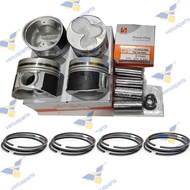 D4BB H100 Piston + Rings 4CYL For Hyundai Overhaul Rebuild Kit Engine Repair Parts STD 23410-42701 2