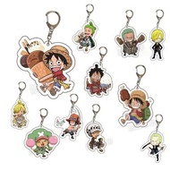 One Piece Monkey Luffy Roronoa Zoro Anime Acrylic Keychain Pendant Accessories Jewelry Cartoon Bag C